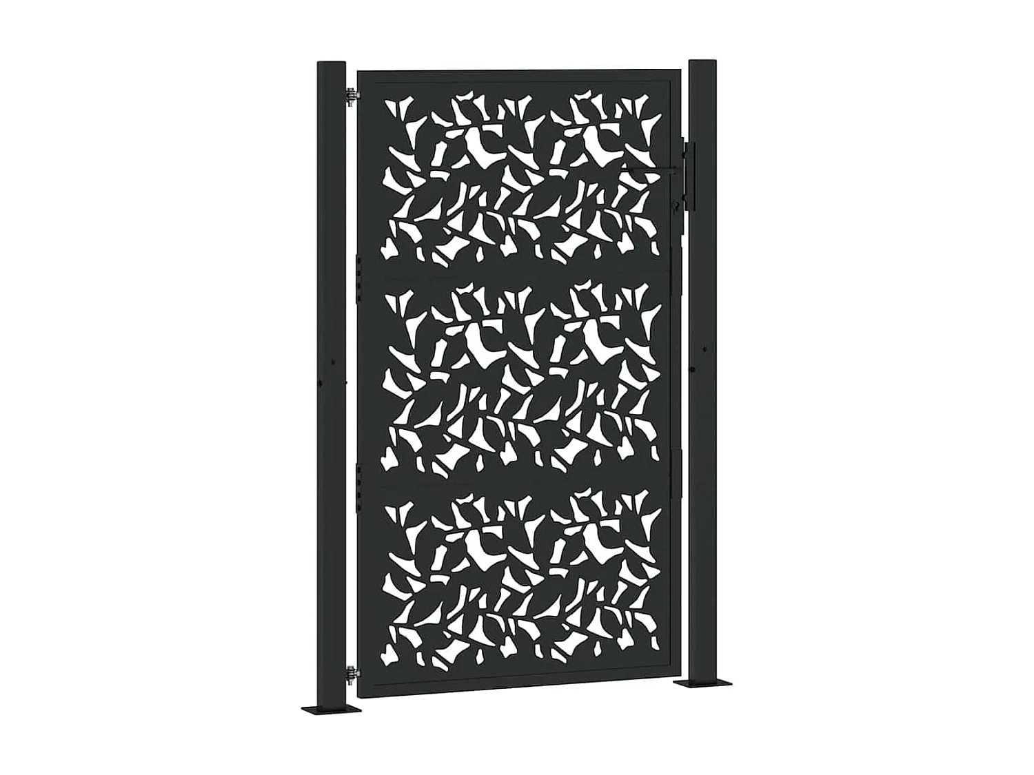 Puerta de jardín negra 105x155 cm diseño de hoja de acero