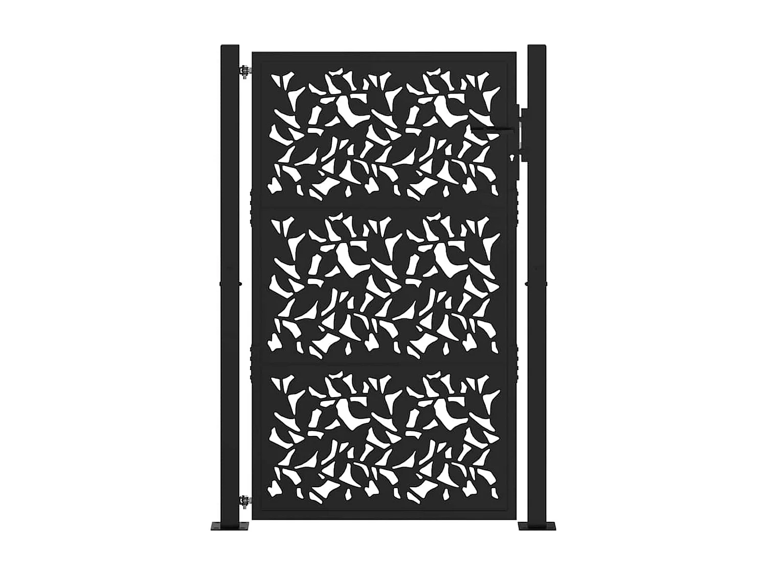 Puerta de jardín negra 105x155 cm diseño de hoja de acero