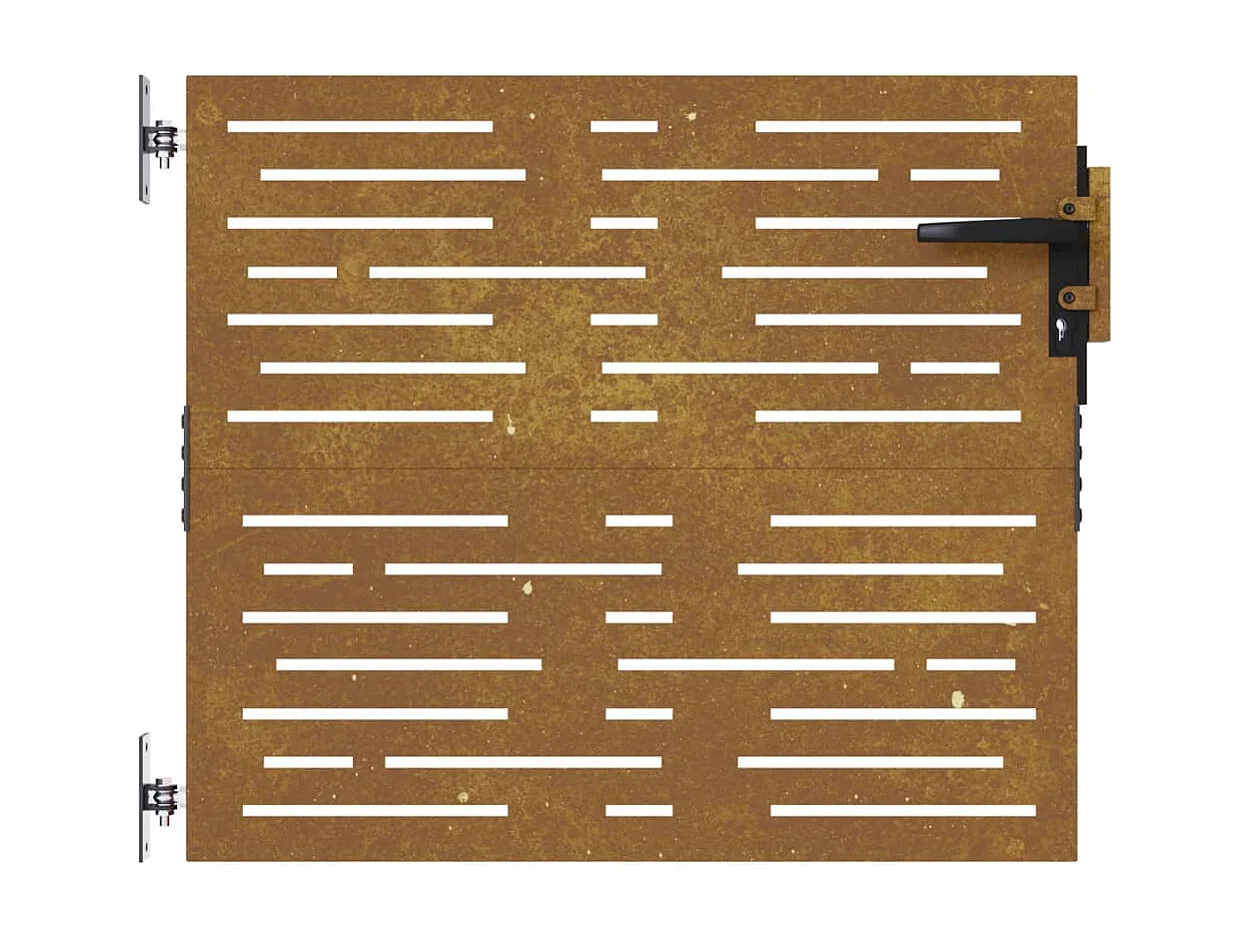 Puerta de jardín 85x100 cm acero corten diseño cuadrado