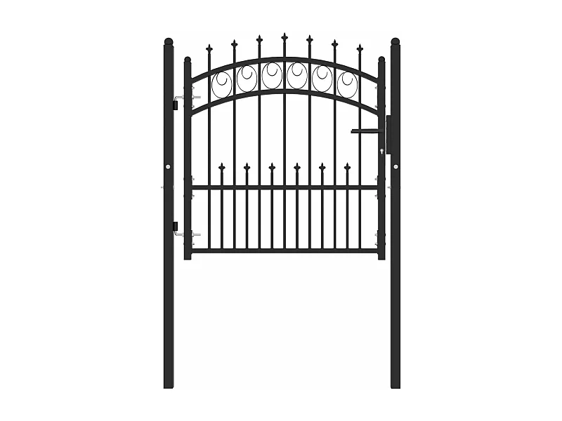 Cancello recinzione con punte Acciaio 100x100 cm Nero