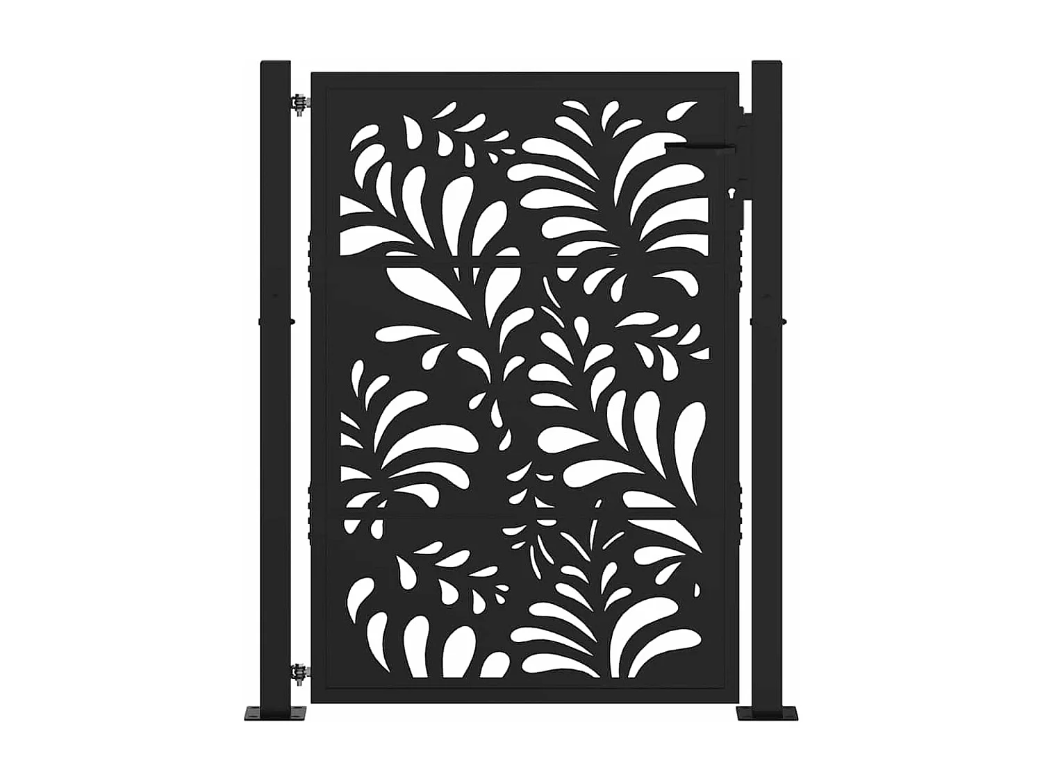 Portail de jardin noir 105x130 cm acier conception de vagues