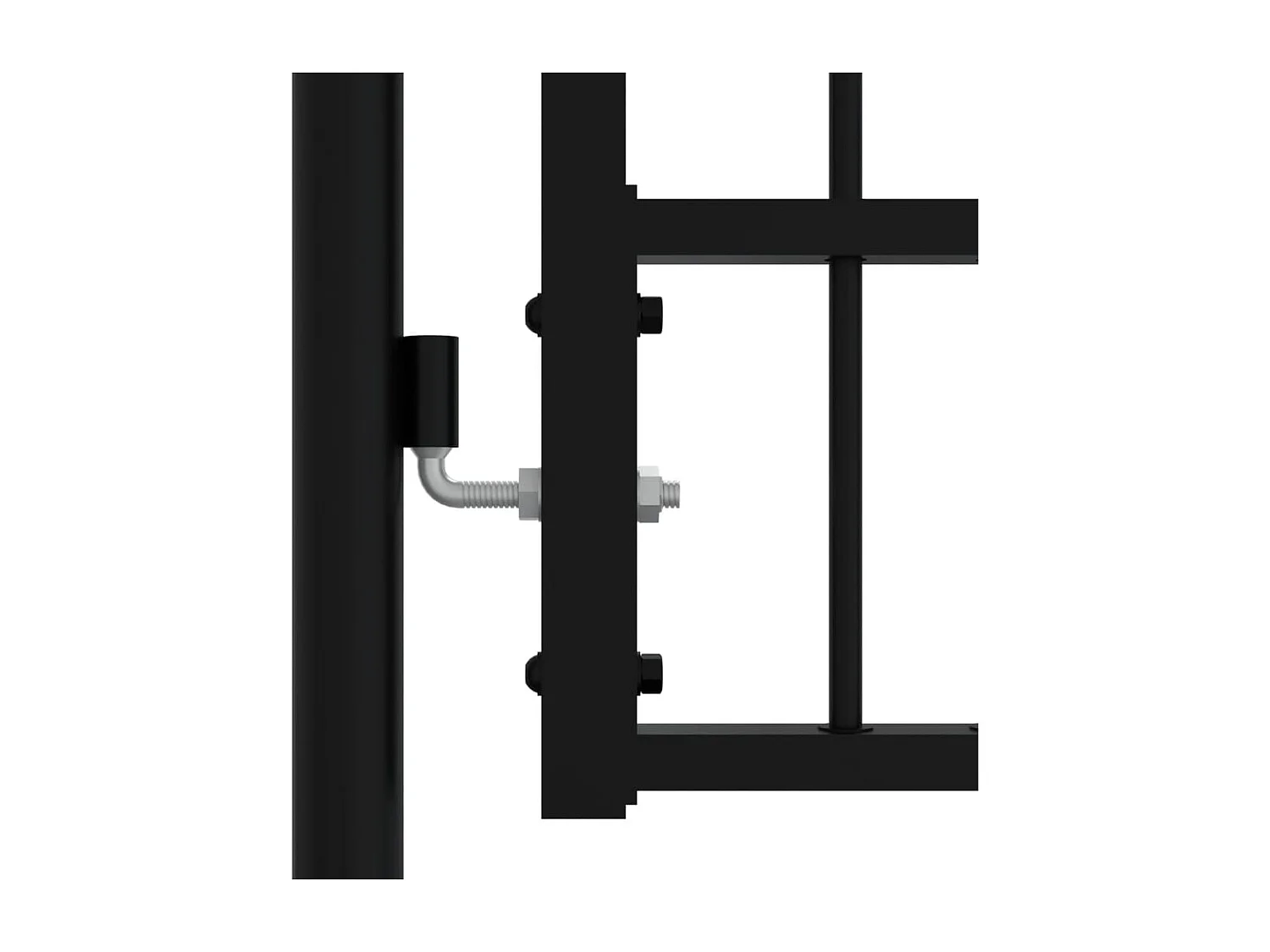 Portal y punta de lanza Negro 406x223 cm Acero pintado en polvo