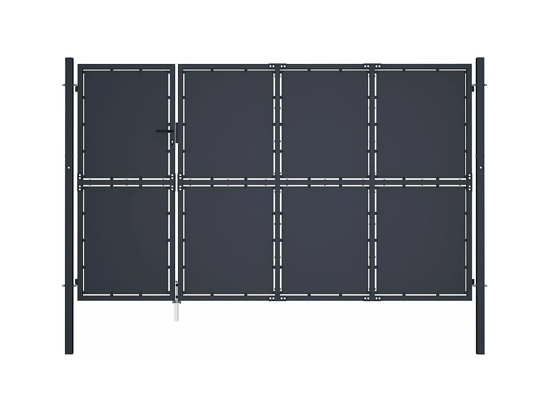 Puerta de jardín de acero 350 x 200 cm antracita