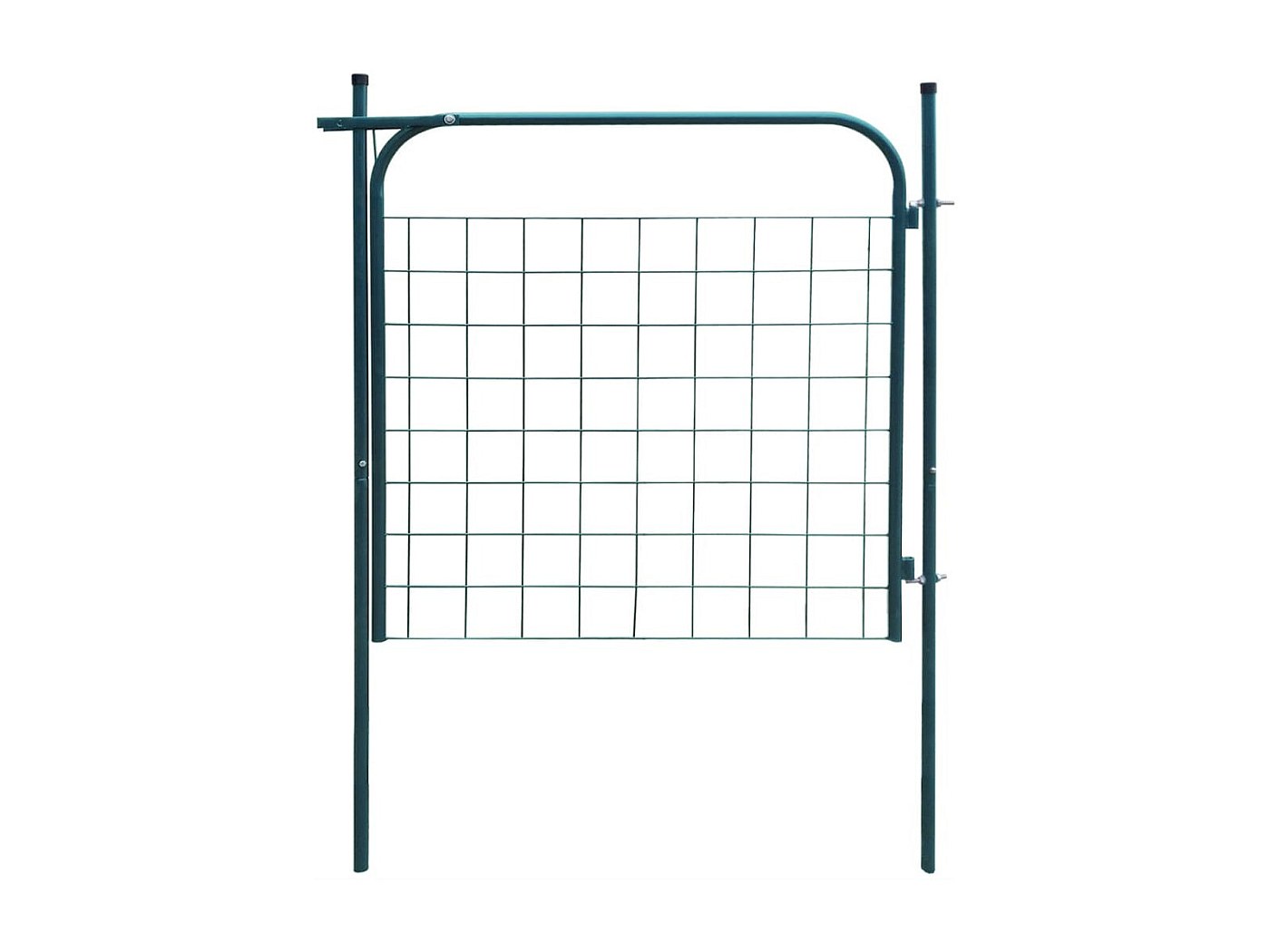 Cancello Da Giardino 102x175 Cm Verde Con Arco – Recinzione In Acciaio Con Serratura E Pali - Completo Di Cerniere