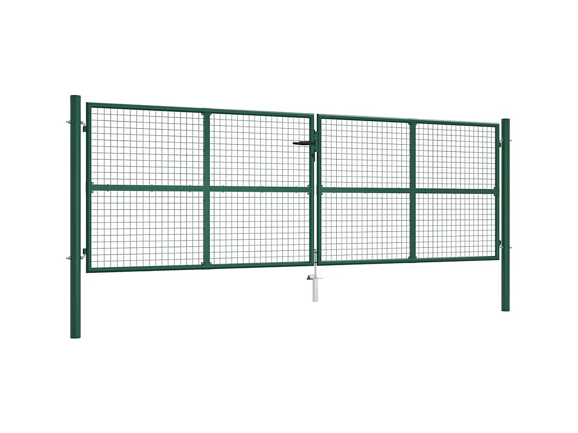 Stalen tuinhek 390x125 cm groen