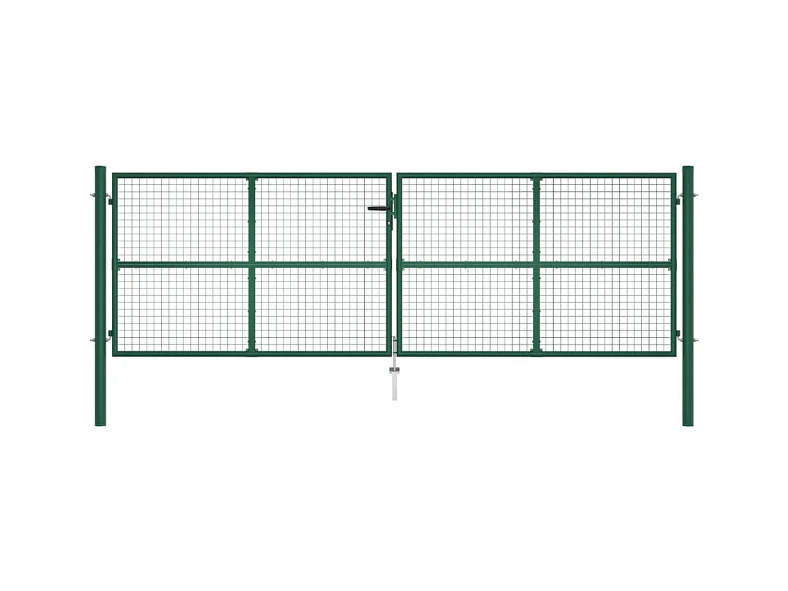Stahl-Gartentor mit Spalier 390x125 cm grün