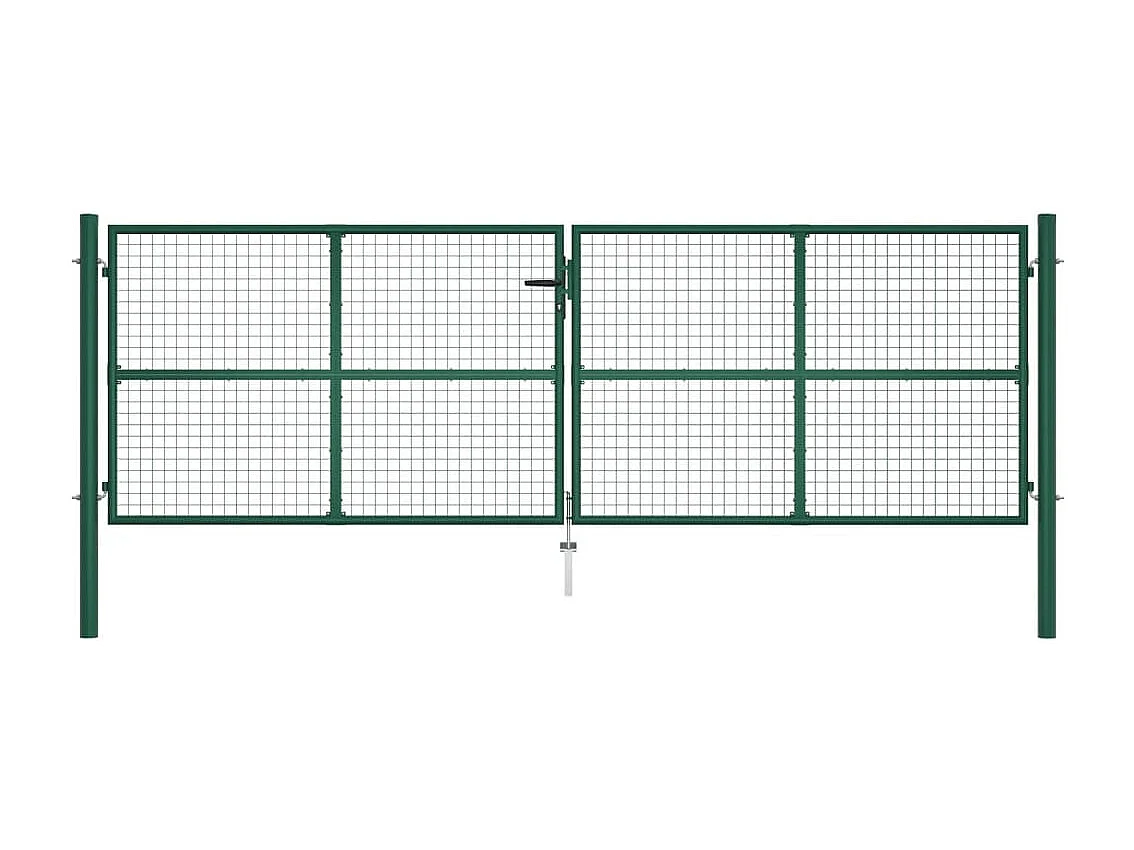 Stalen tuinhek 390x125 cm groen