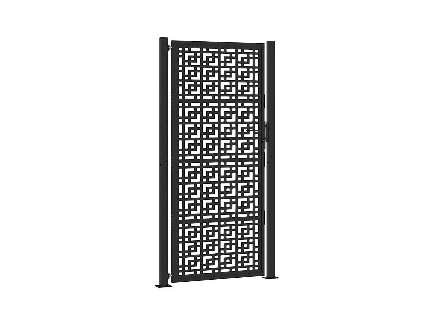 Puerta de jardín negra 105x205 cm diseño cruz de acero