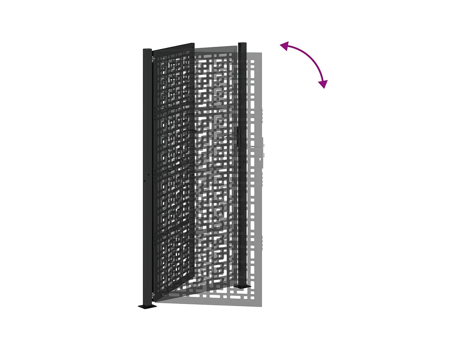 Puerta de jardín negra 105x205 cm diseño cruz de acero