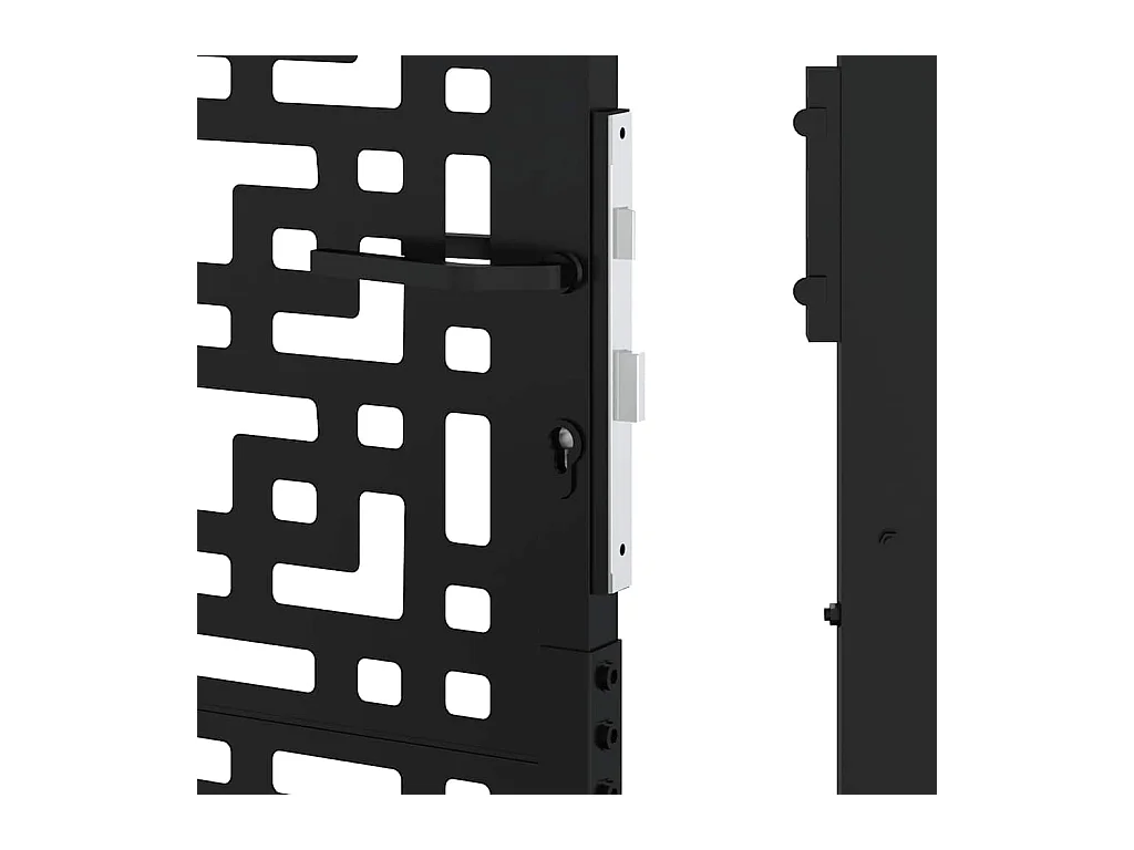 Puerta de jardín negra 105x205 cm diseño cruz de acero