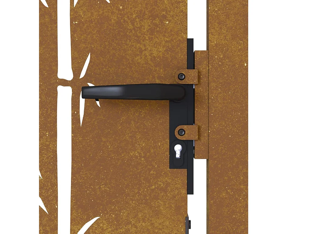 Gartentor 105x180 cm Cortenstahl Bambus Design