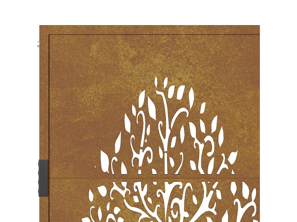 Cancello da giardino 105x130 cm acciaio corten disegno albero