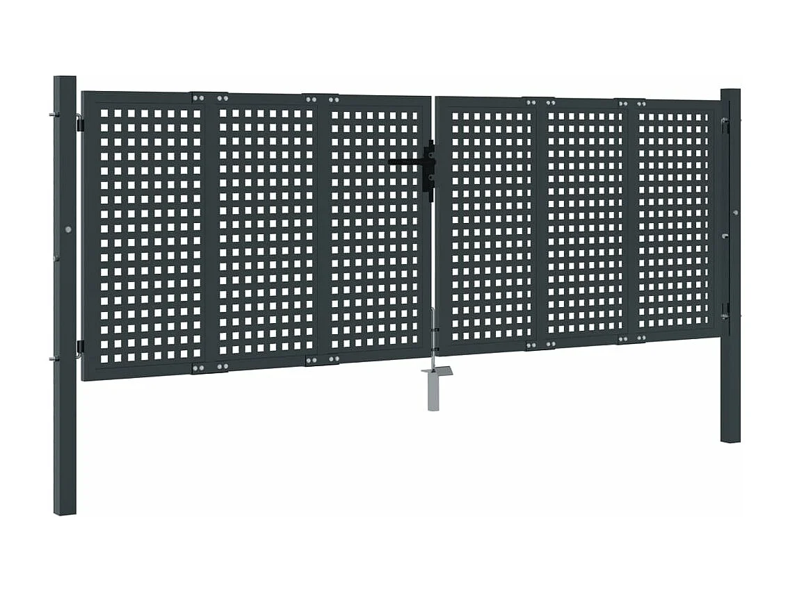 Puerta de jardín antracita 300 x 150 cm de acero