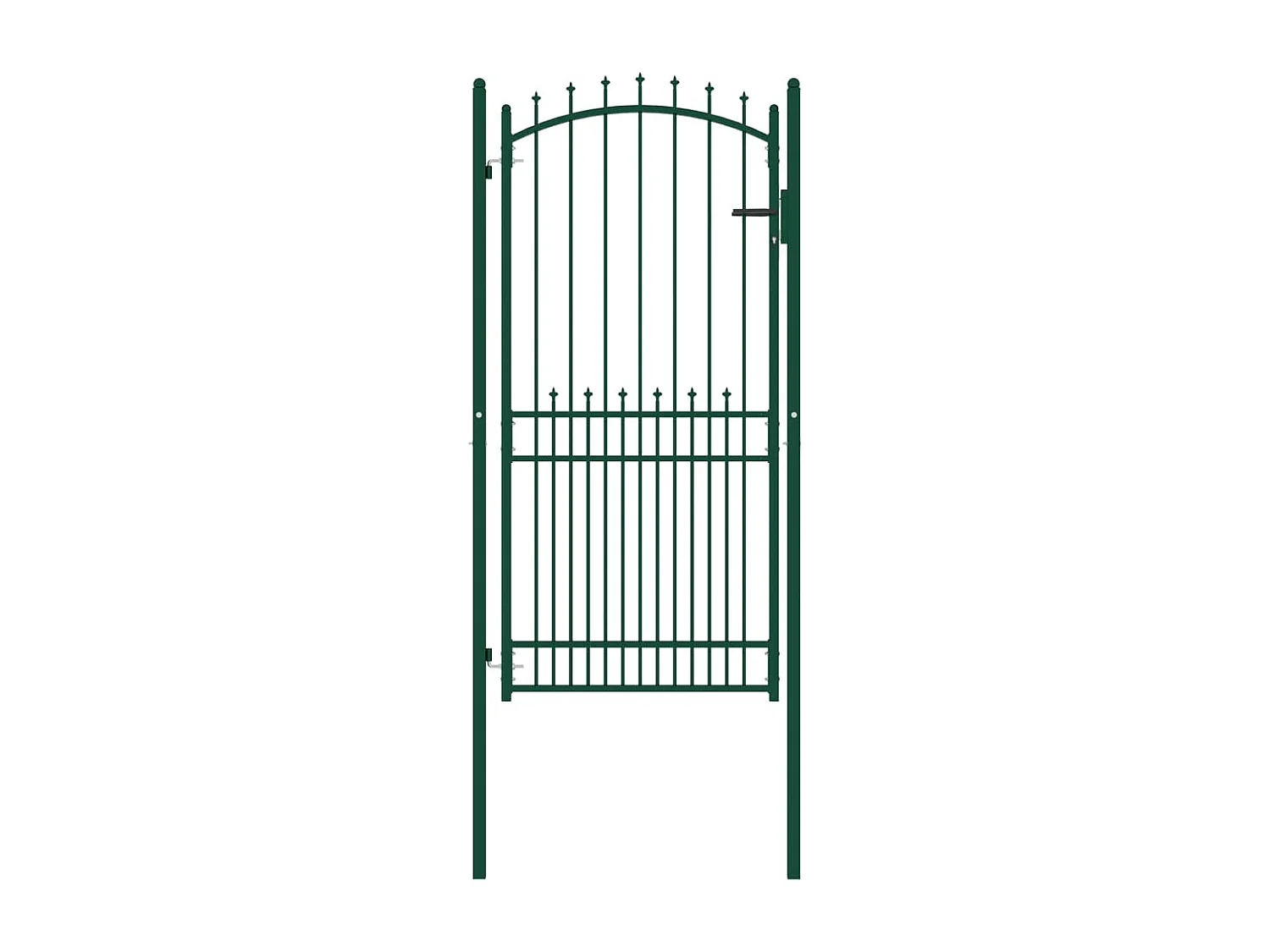 Portão de vedação com espigões Aço 100x200 cm Verde