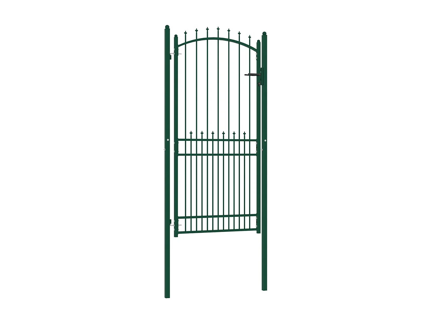 Portão de vedação com espigões Aço 100x200 cm Verde