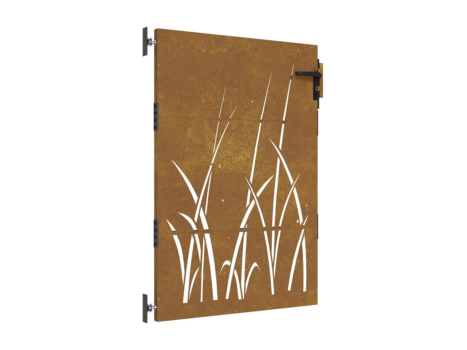 Puerta de jardín 85x150 cm acero corten diseño césped