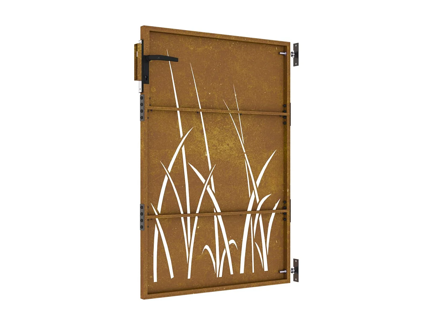 Puerta de jardín 85x150 cm acero corten diseño césped