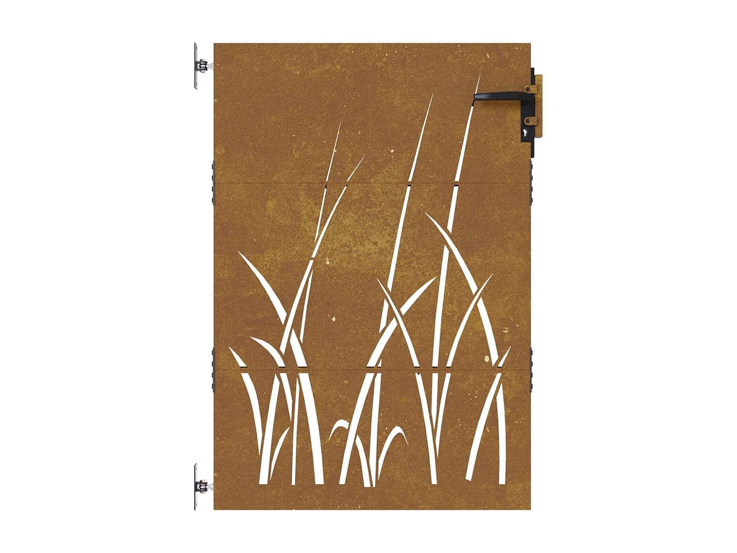 Portail de jardin 85x150 cm acier corten conception d'herbe