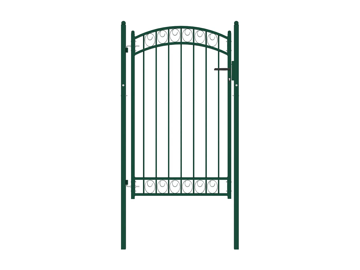 Portão de vedação com topo arqueado Aço 100x150 cm Verde