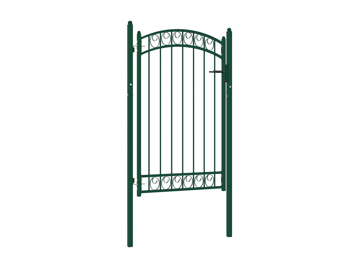 Portão de vedação com topo arqueado Aço 100x150 cm Verde