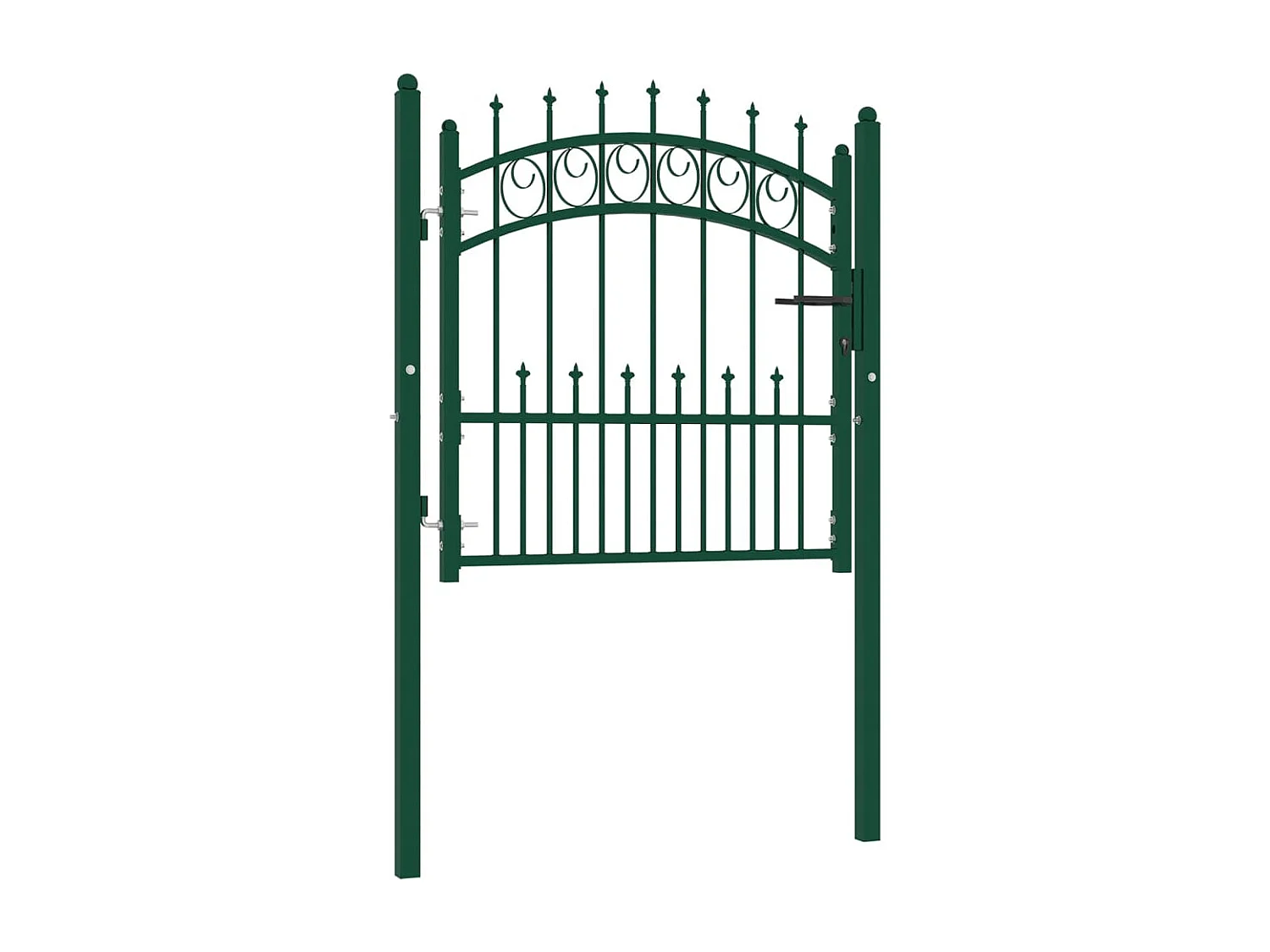 Portão de cerca com espigões Aço 100x100 cm Verde