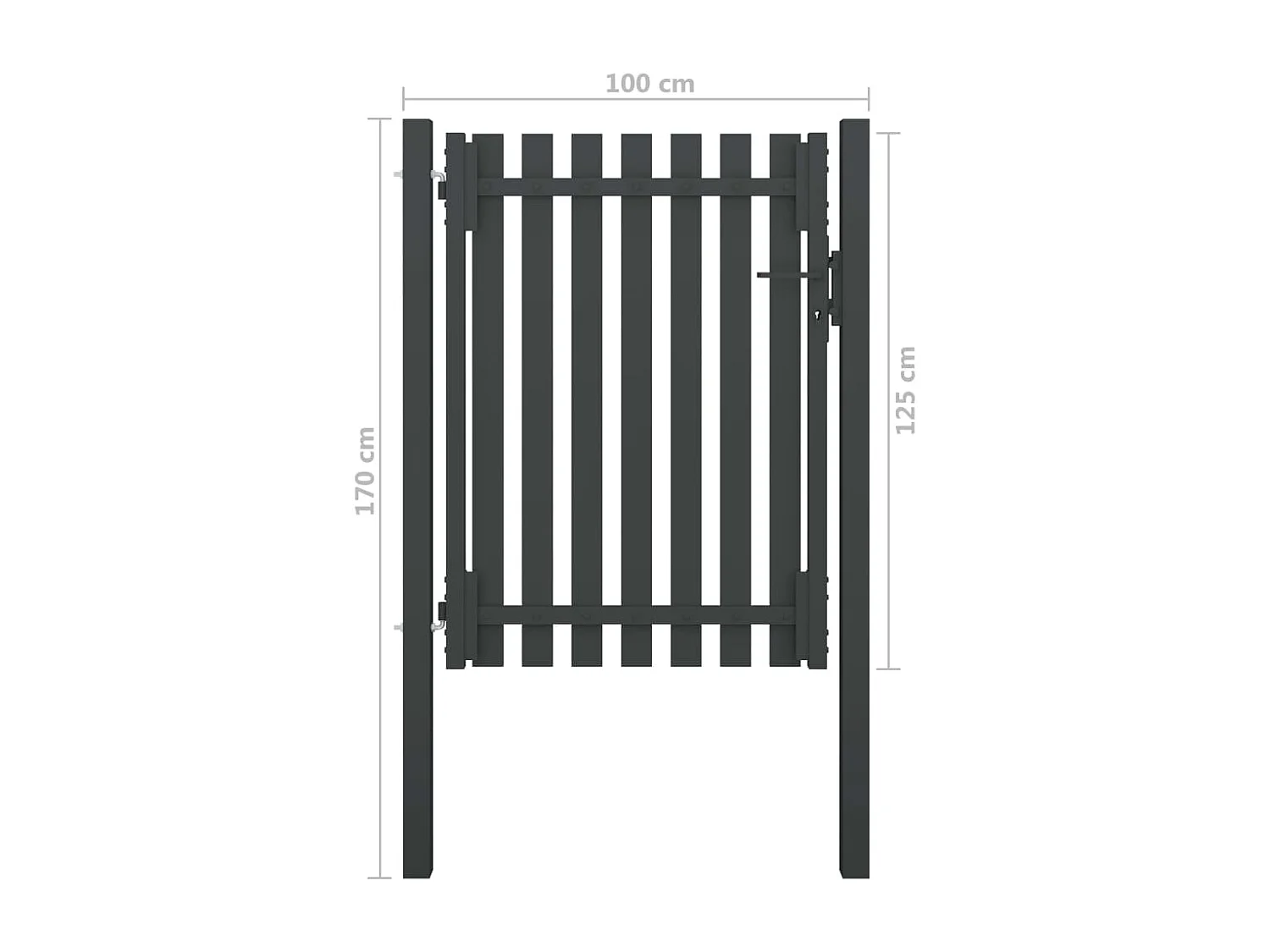 Portail de cl?ture de jardin Acier 1x1,7 m Anthracite