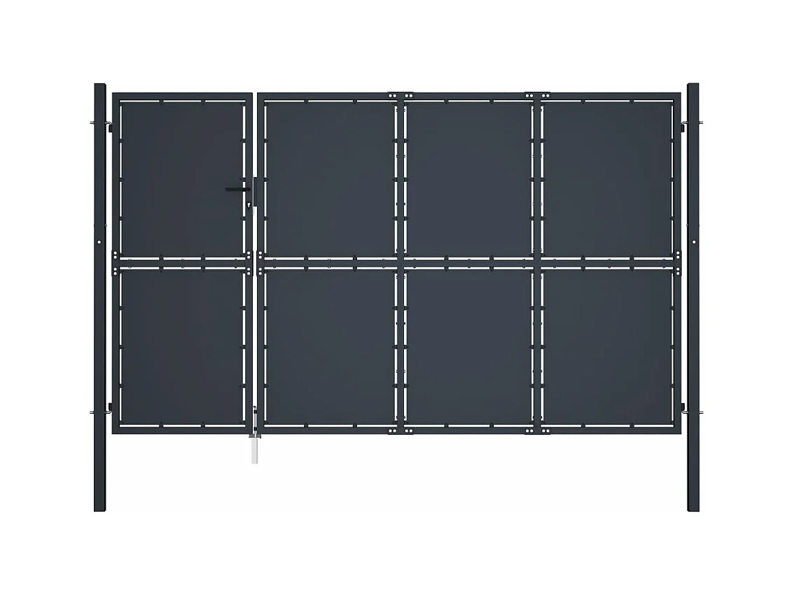 Portail de jardin Acier 350 x 175 cm Anthracite