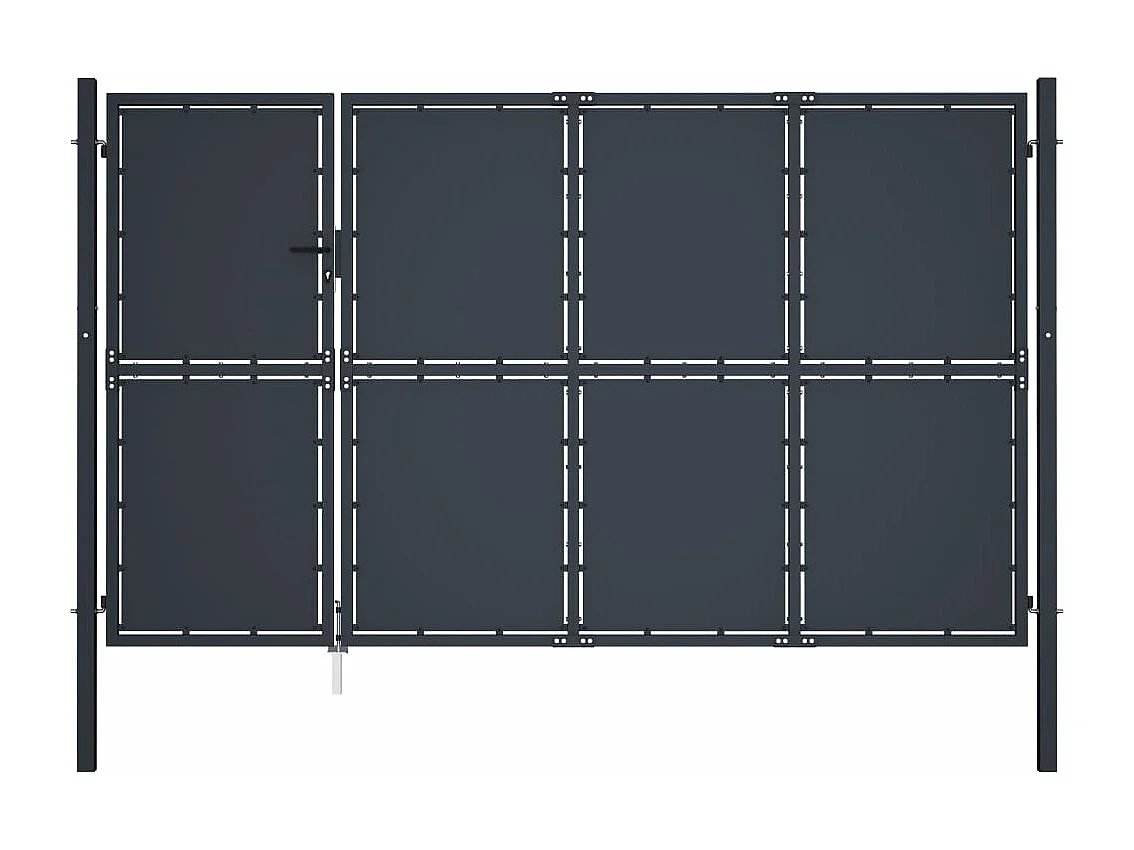 Portail de jardin Acier 350 x 175 cm Anthracite