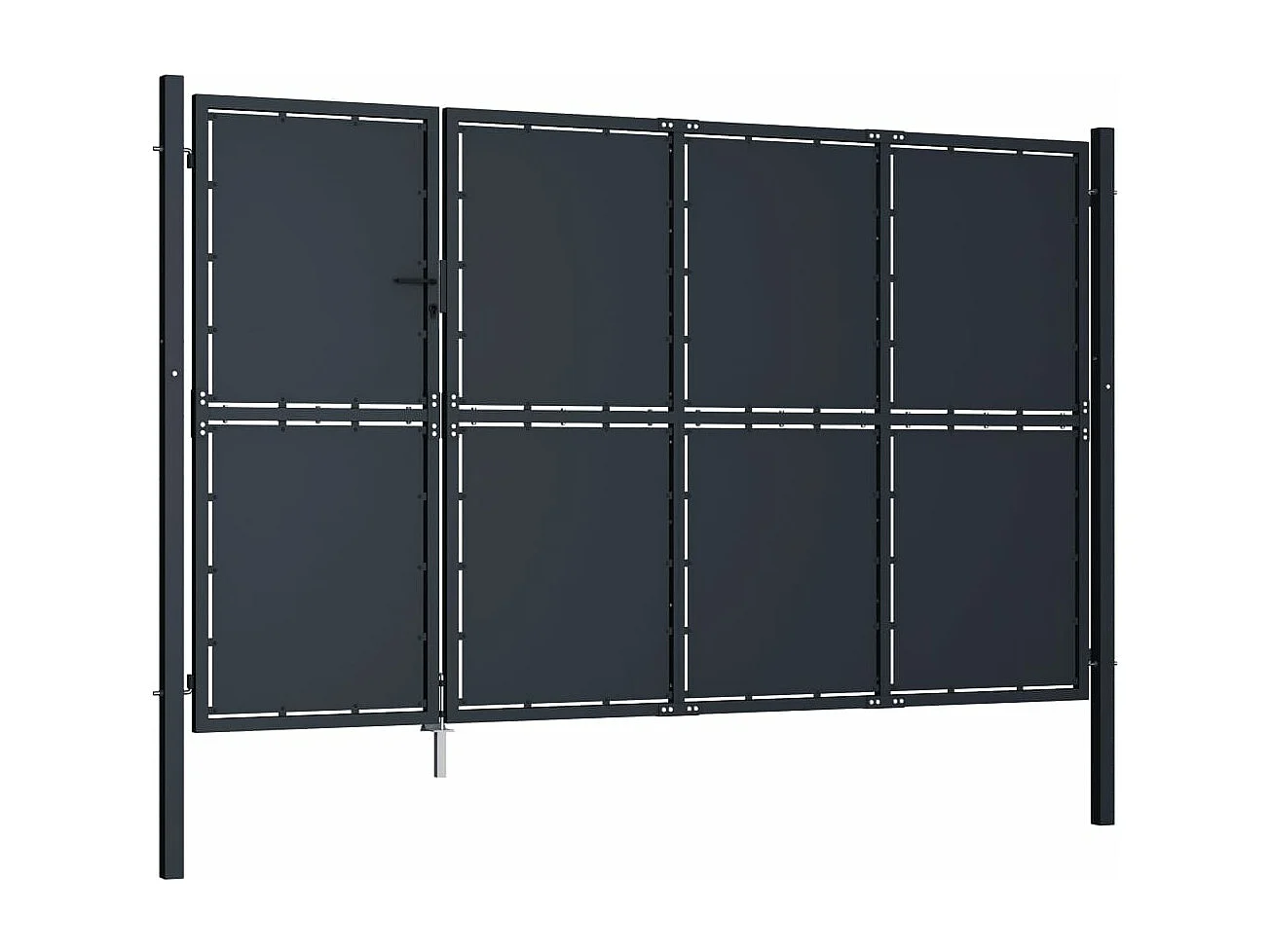 Portail de jardin Acier 350 x 175 cm Anthracite