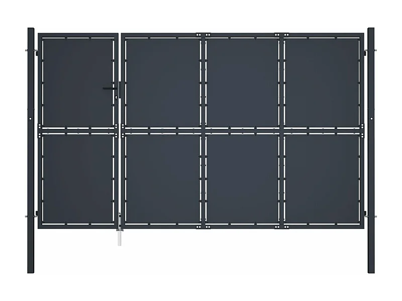 Portail de jardin Acier 350 x 175 cm Anthracite