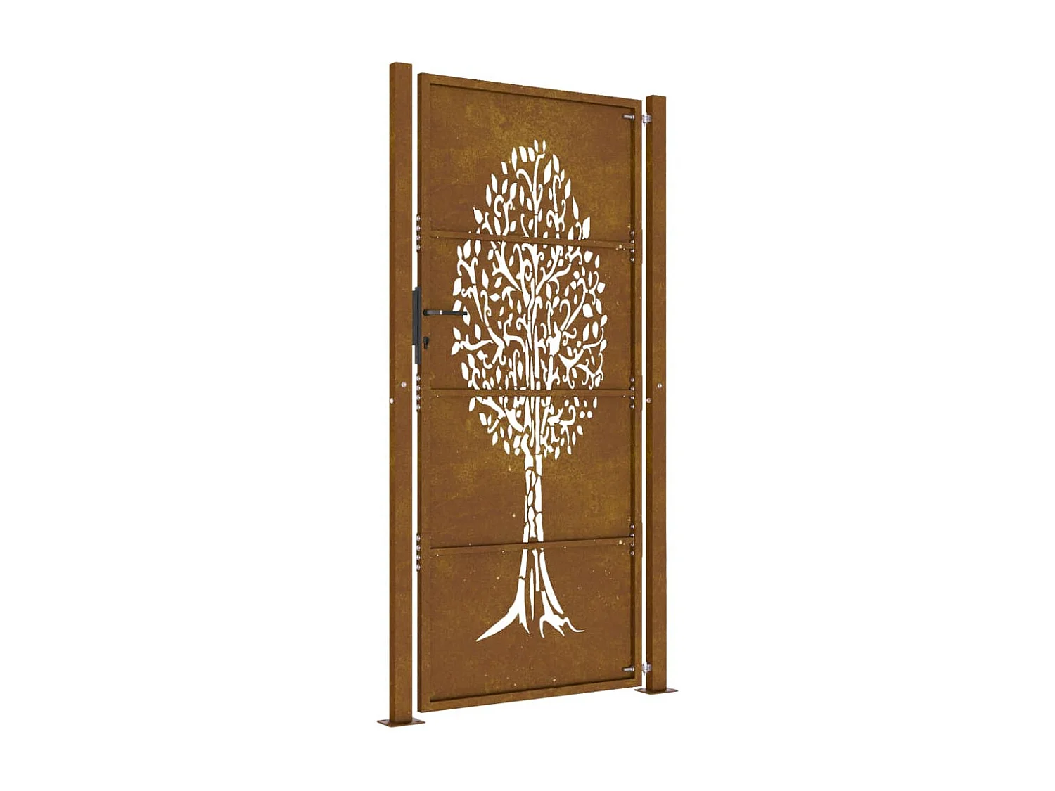 Puerta de jardín 105x205 cm acero corten diseño arbol
