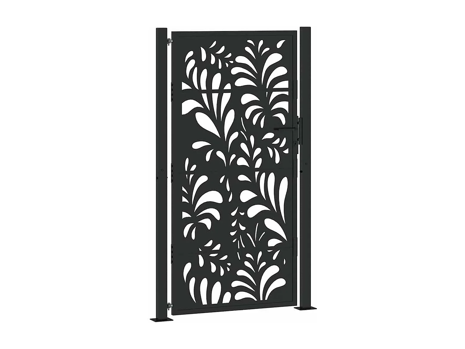 Portail de jardin noir 105x180 cm acier conception de vagues