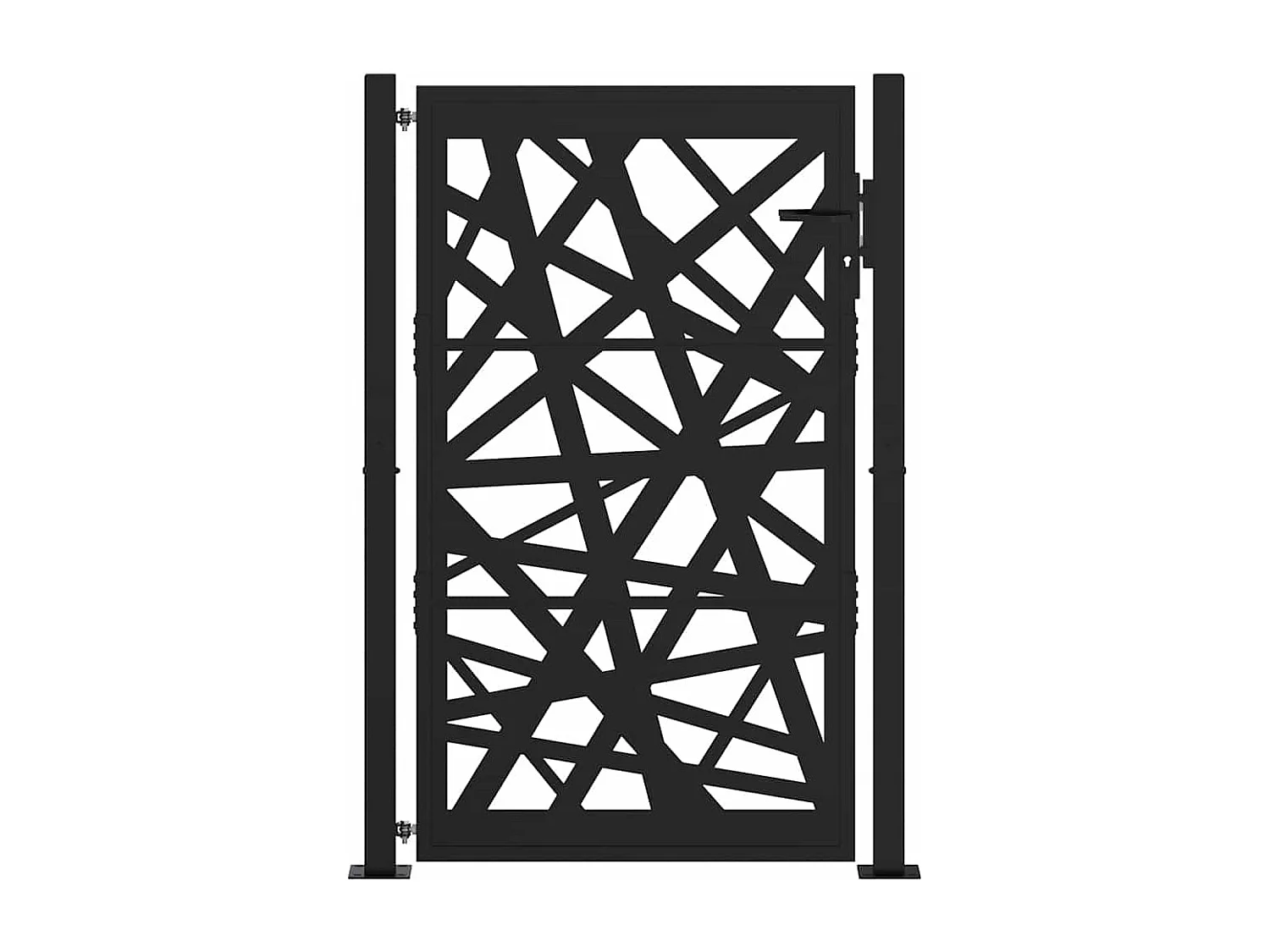 Portail de jardin noir 105x155 cm acier conception de lumière