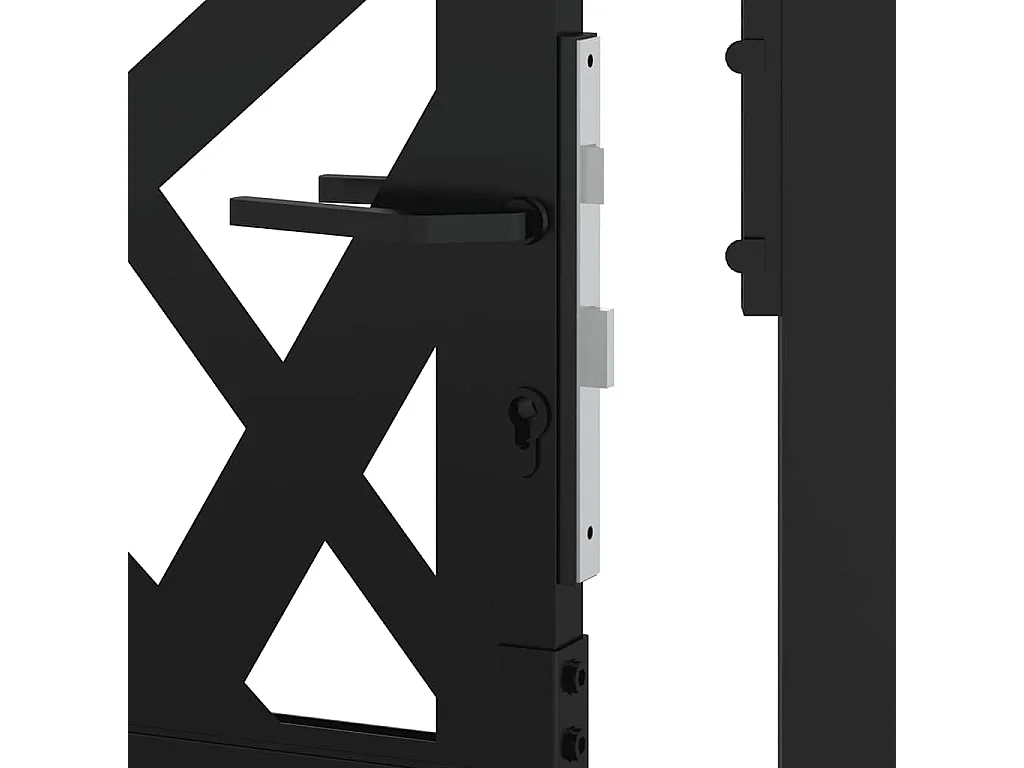 Cancello da giardino nero 105x155 cm acciaio design leggero