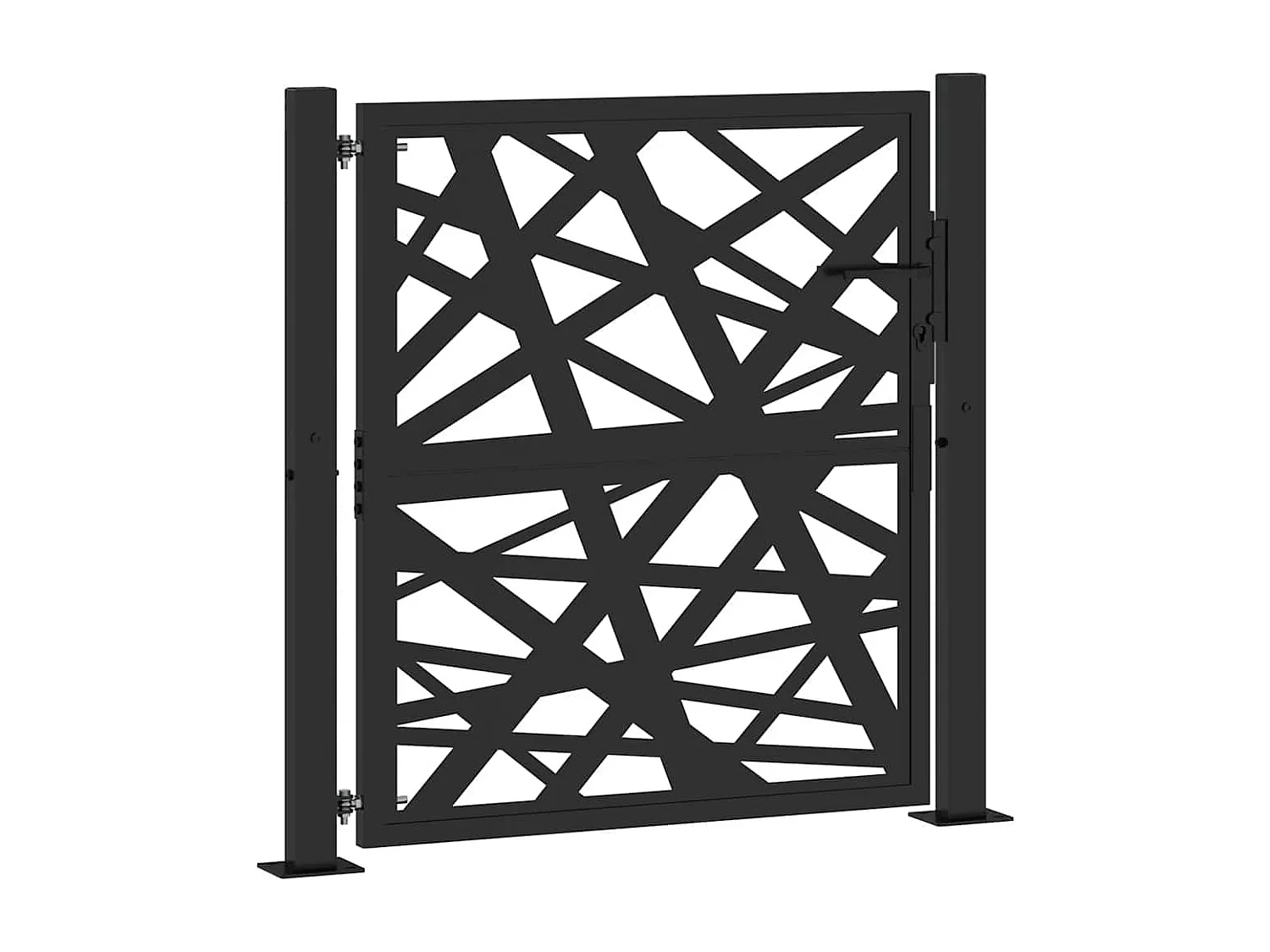 Portão de jardim preto 105x106 cm design de luz de aço