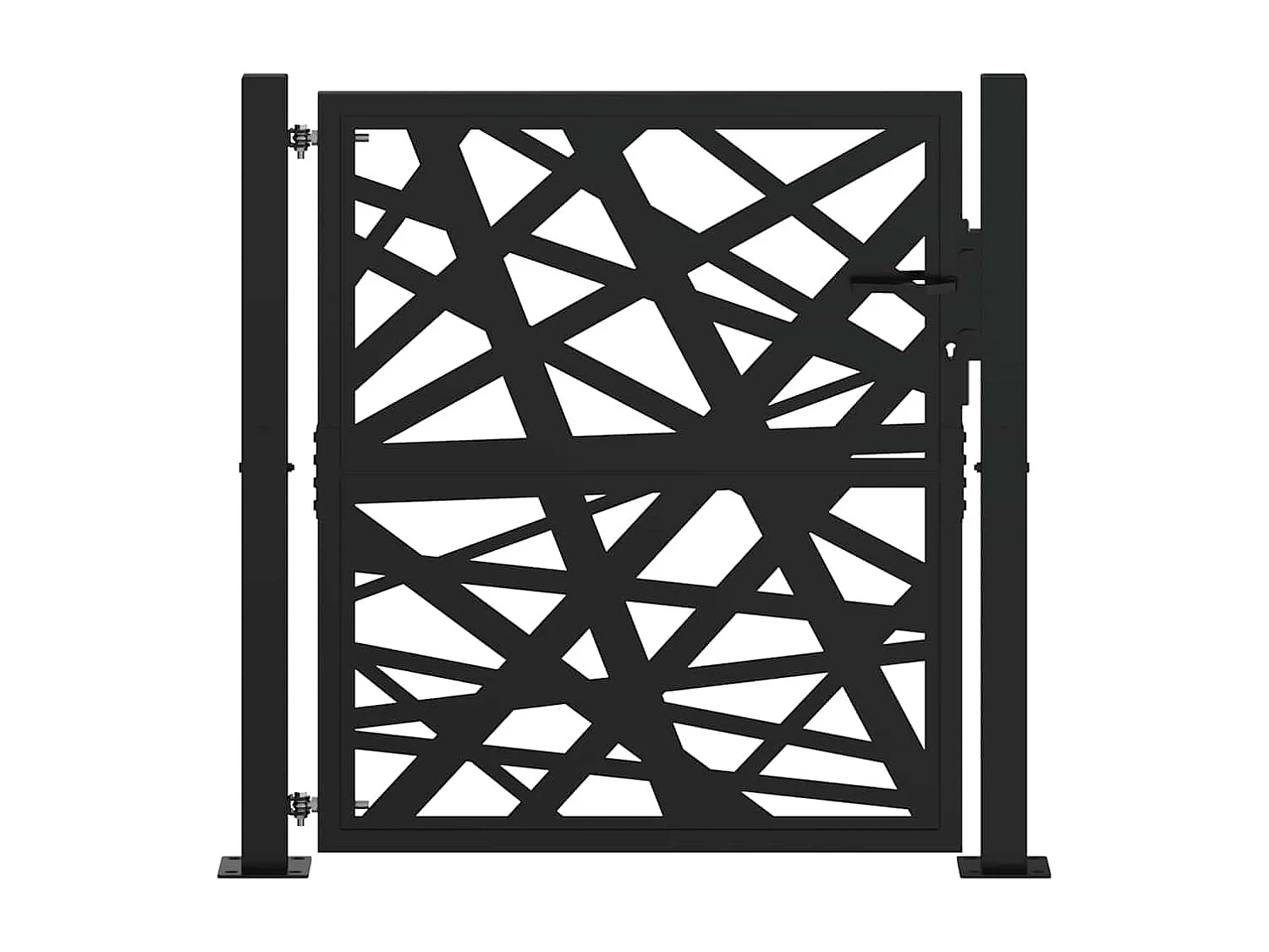 Portail de jardin noir 105x106 cm acier conception de lumière