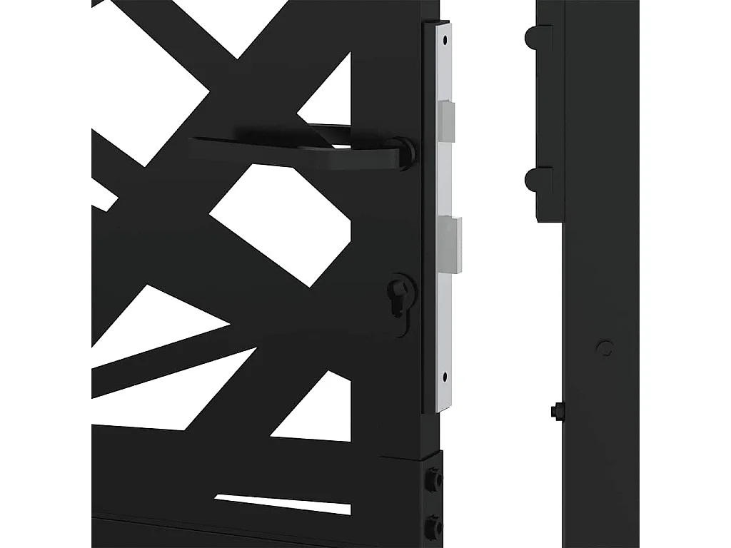 Portail de jardin noir 105x106 cm acier conception de lumière