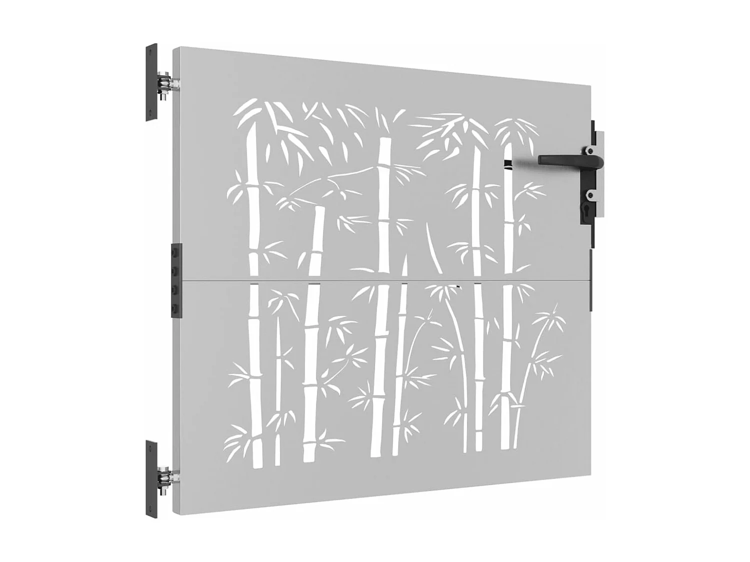 Puerta de jardín 85x75 cm acero corten diseño bambú