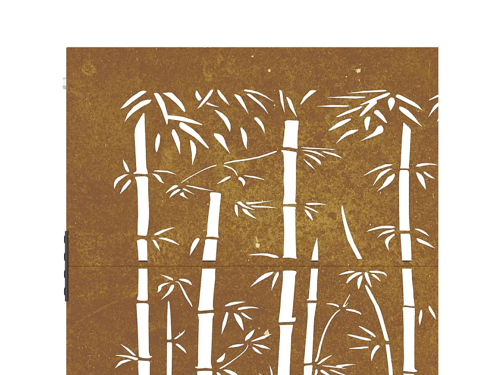 Portail de jardin 85x75 cm acier corten design de bambou