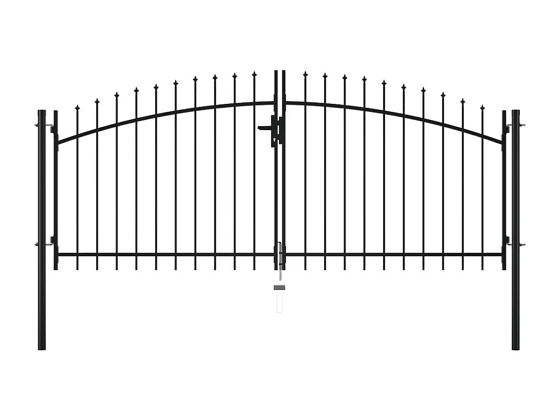 Puerta doble con remate en forma de lanza 300 x 150 cm