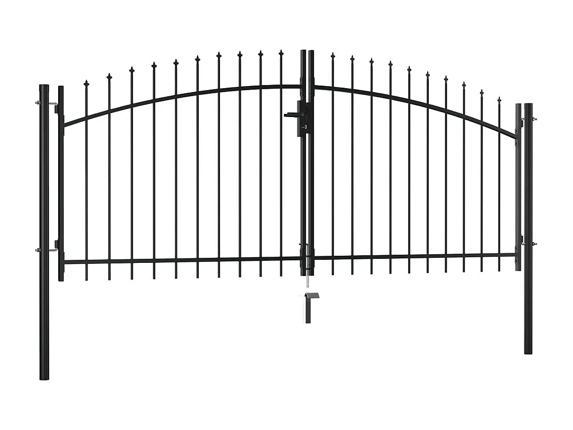 Puerta doble con remate en forma de lanza 300 x 150 cm