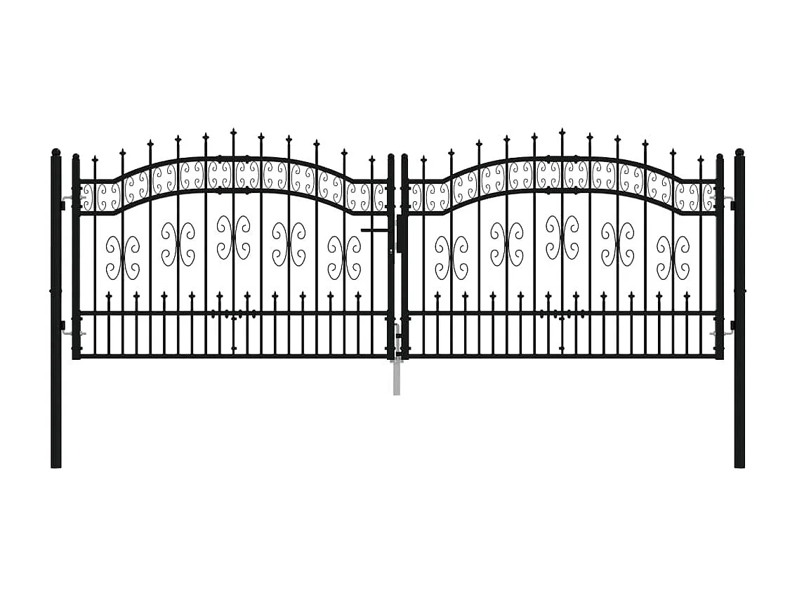 Portale e punta di lancia Nero 305x151 cm Acciaio verniciato a polvere