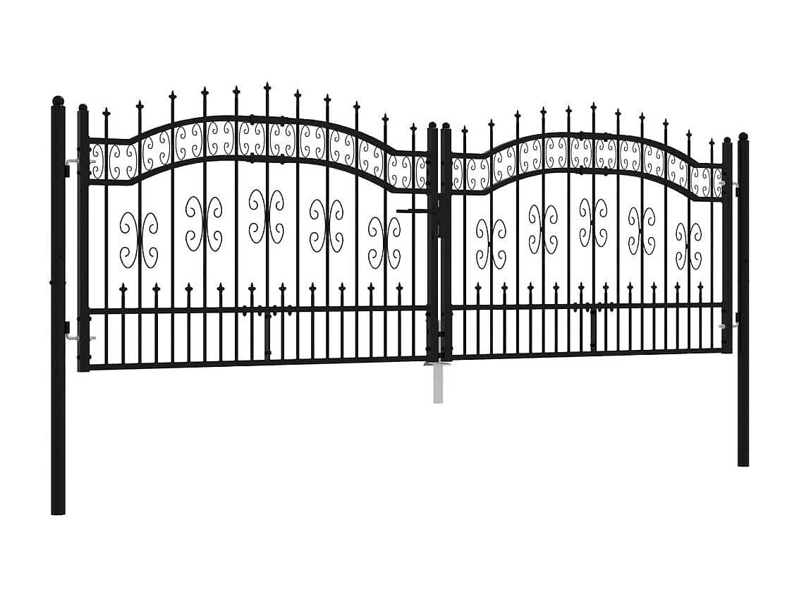 Portale e punta di lancia Nero 305x151 cm Acciaio verniciato a polvere