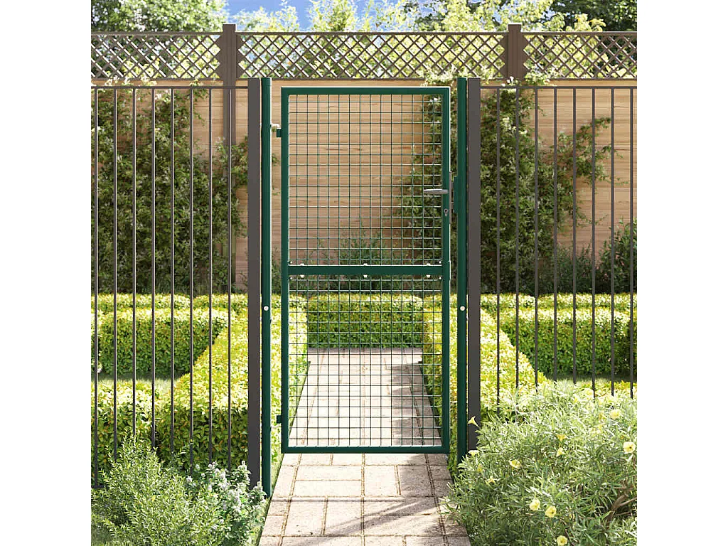 Portail de cl?ture acier 100x175 cm vert