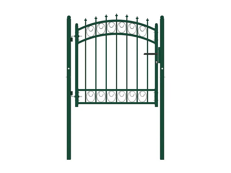 Cancello recinzione con punte Acciaio 100x100 cm Verde