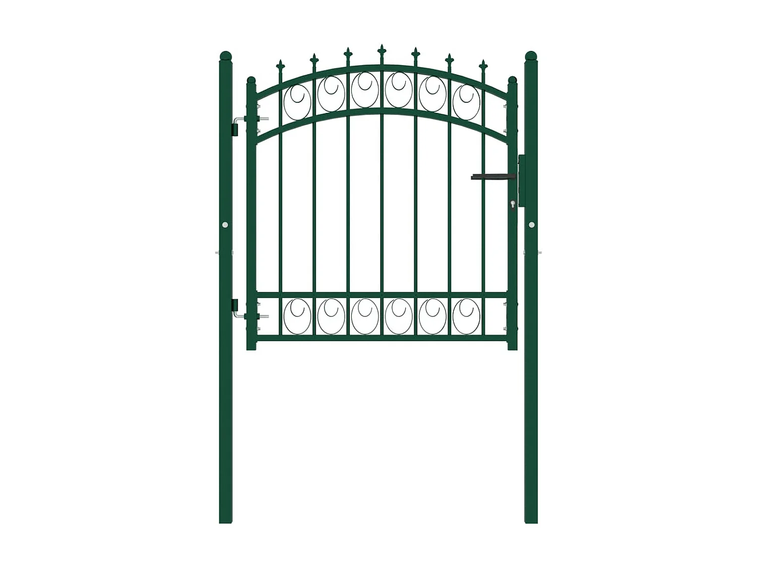 Portail de cl?ture avec pointes Acier 100x100 cm Vert