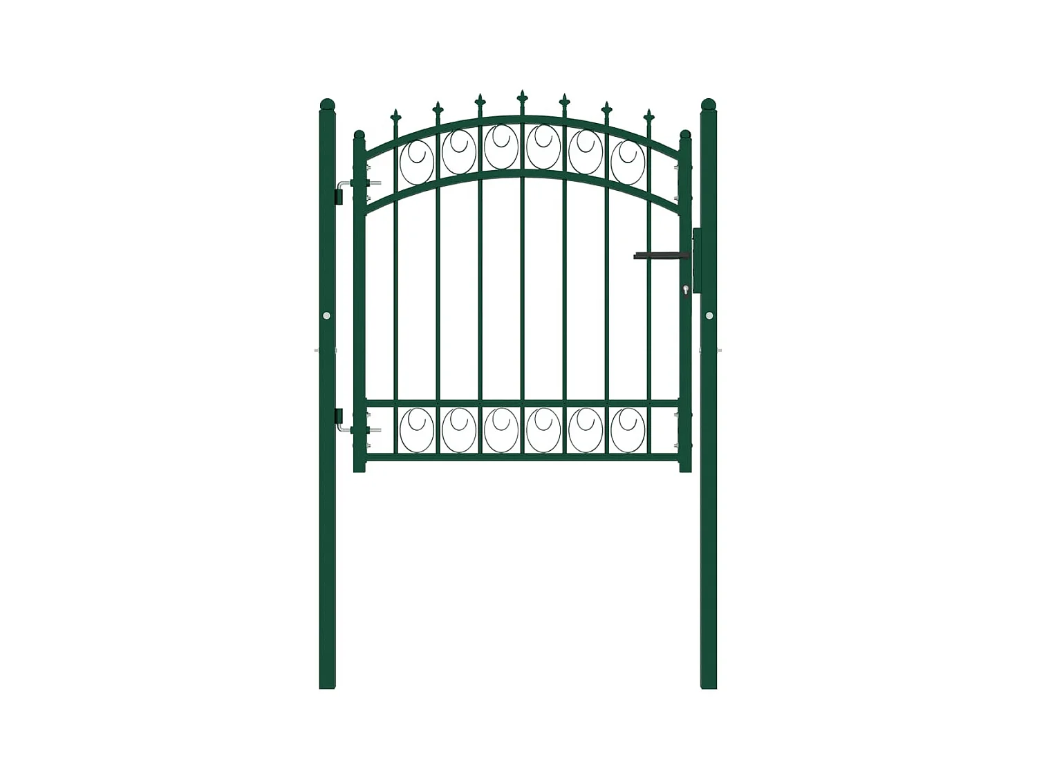 Portail de cl?ture avec pointes Acier 100x100 cm Vert