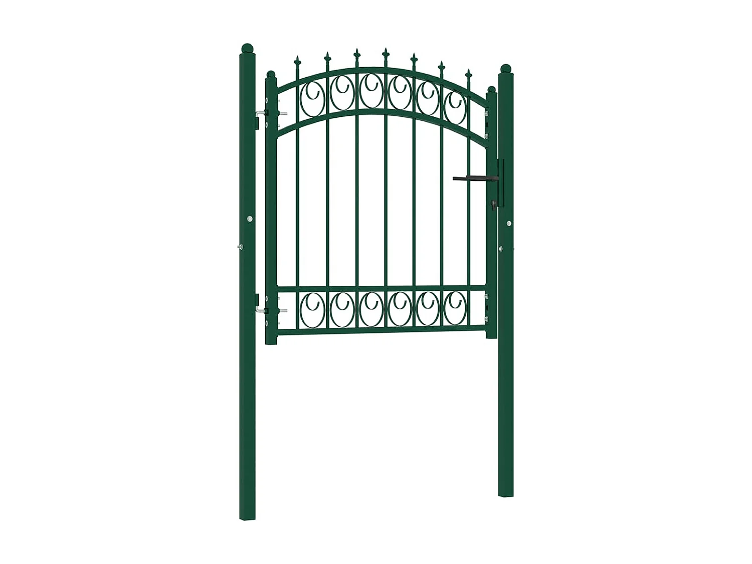 Portail de cl?ture avec pointes Acier 100x100 cm Vert