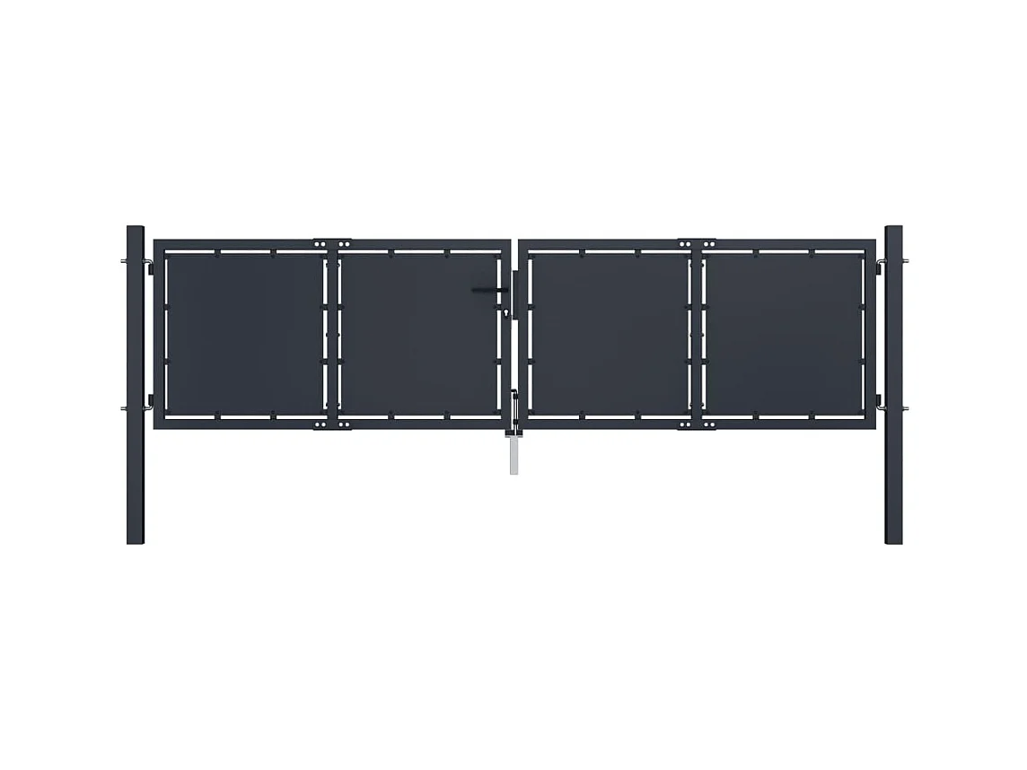 Portail de jardin Acier 300 x 75 cm Anthracite