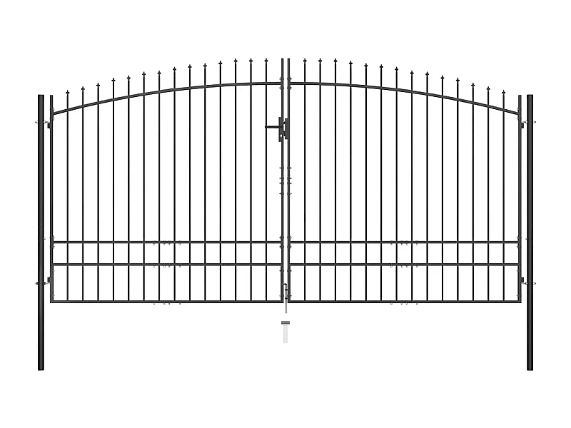 Puerta doble con remate en forma de lanza 400 x 248 cm